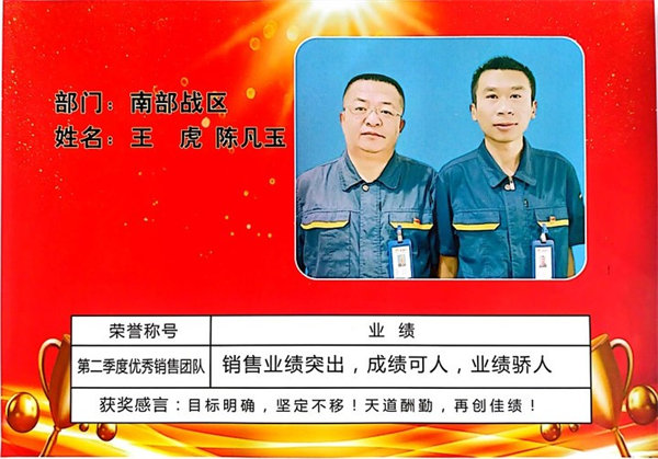 季度優秀銷售團隊